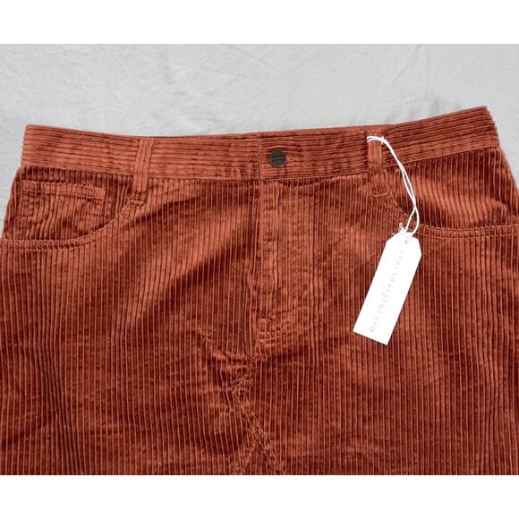 Sanctuary 5-Pocket Thick Wale Corduroy Mini Skirt. Burnt Orange, Women's 32. NWT - Picture 2 of 5